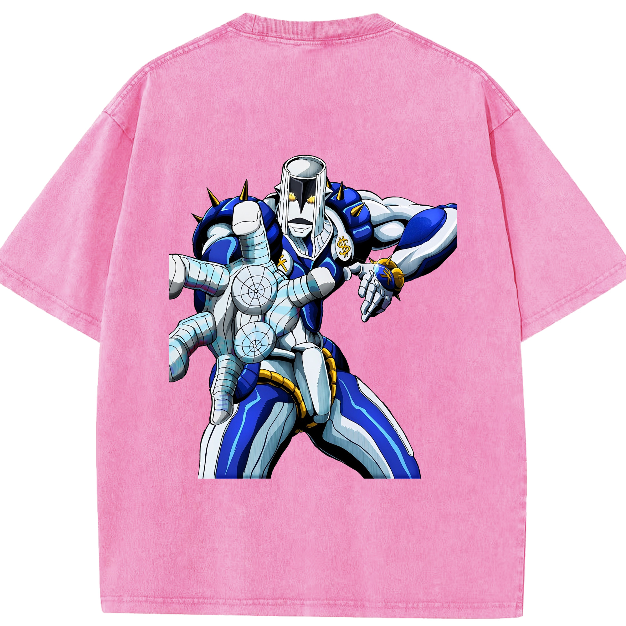 （画像用） ジョジョの奇妙な冒険 虹村億泰 にじむら おくやす JoJo's Bizarre Adventure Nijimura Okuyasu 綿100% ヴィンテージ風 半袖Tシャツ（背面プリント）